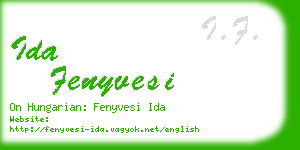 ida fenyvesi business card